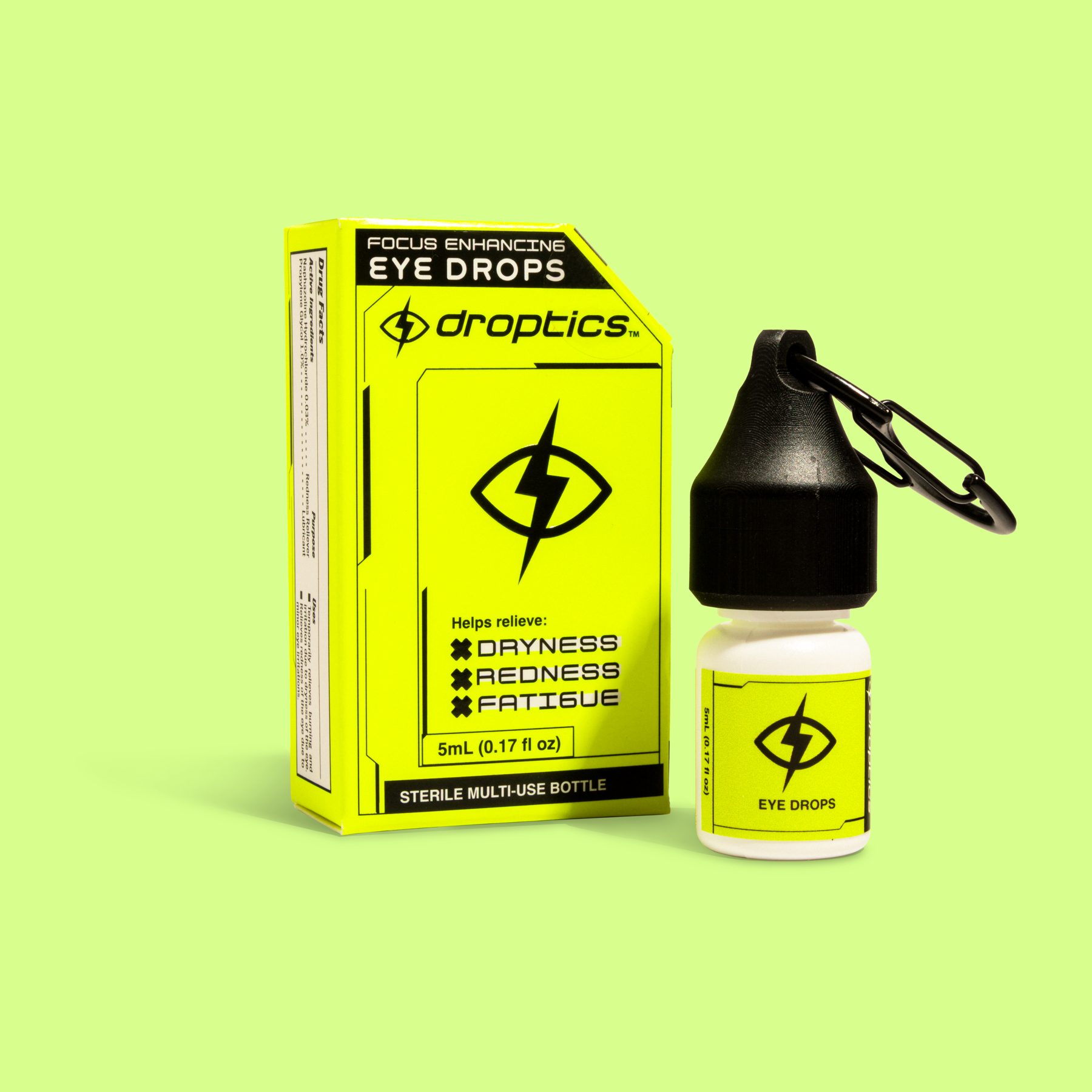 Droptics packaging detail