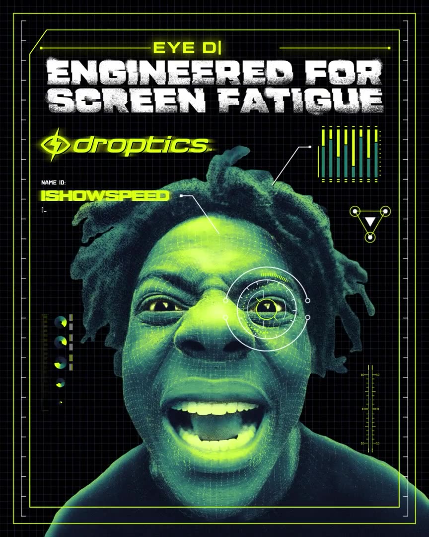 Droptics × IShowSpeed — Engineered for screen fatigue