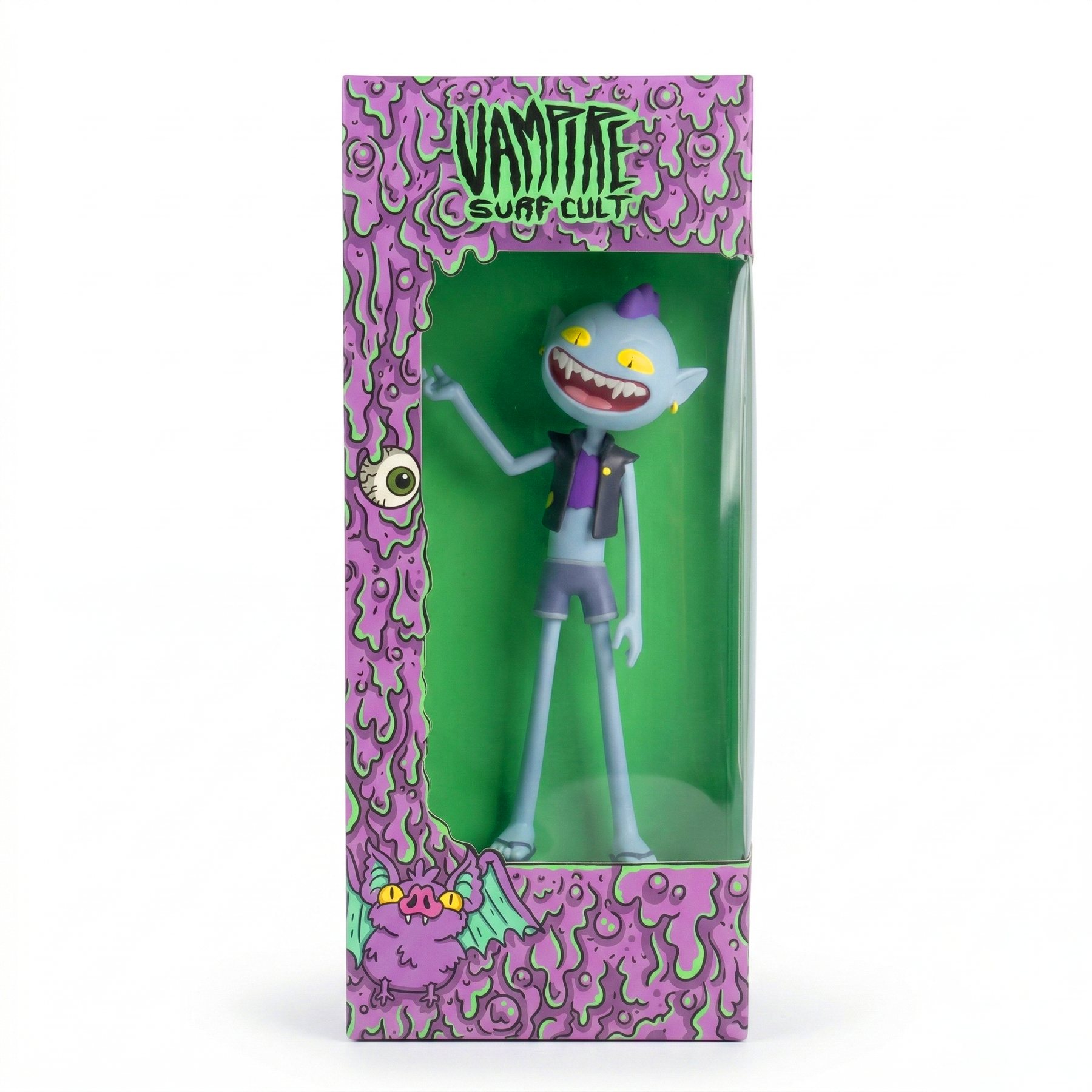Thrash 7-inch vinyl designer toy in its window box — limited to 100, box art by Karmavoid